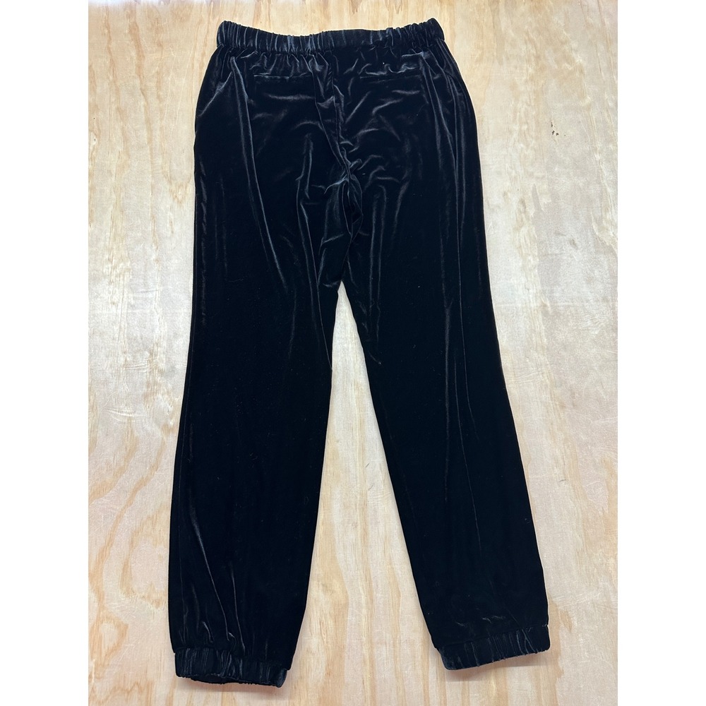 1.STATE Womens Black Velvet Joggers Elastic Waist Tapered Pants Small RN 51323 - Picture 4 of 6